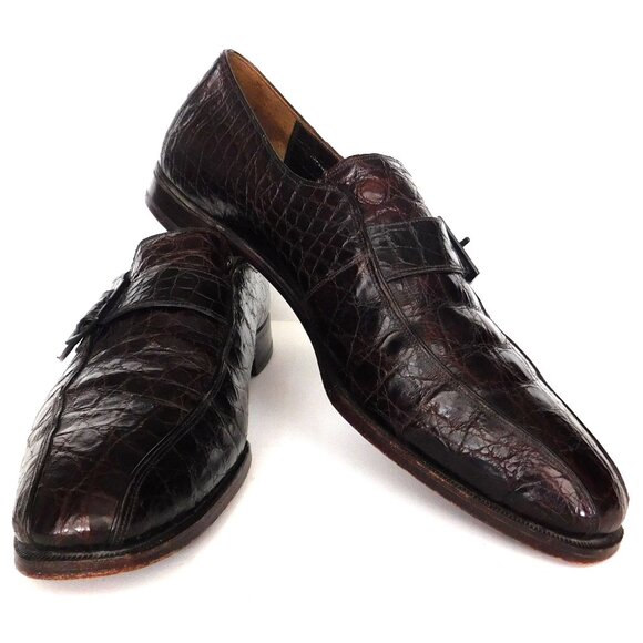 Vtg Alligator Leather Loafer Slip On Dress Shoes Size 11 A Johnson Murphy - Picture 1 of 12